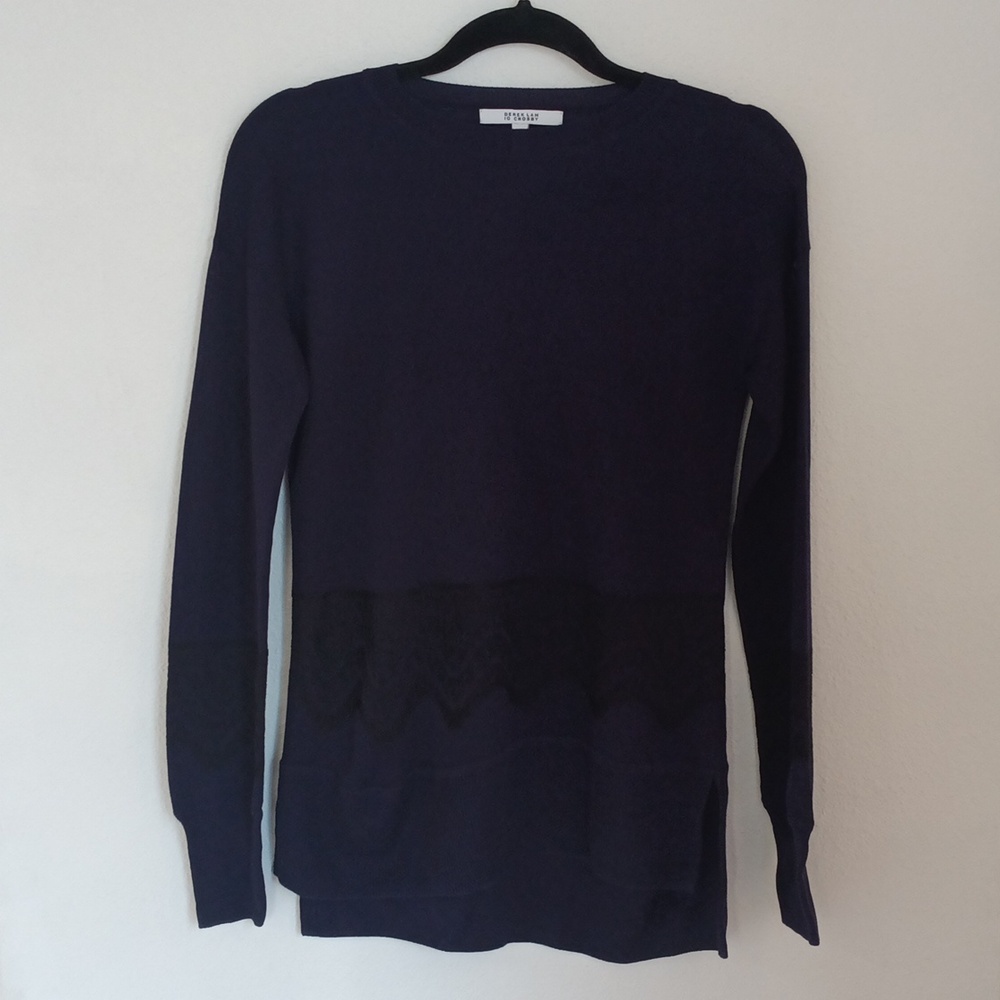Derek Lam 10 Crosby Womens Silk Cashmere Sweater Size XS Lightweight Blue Floral